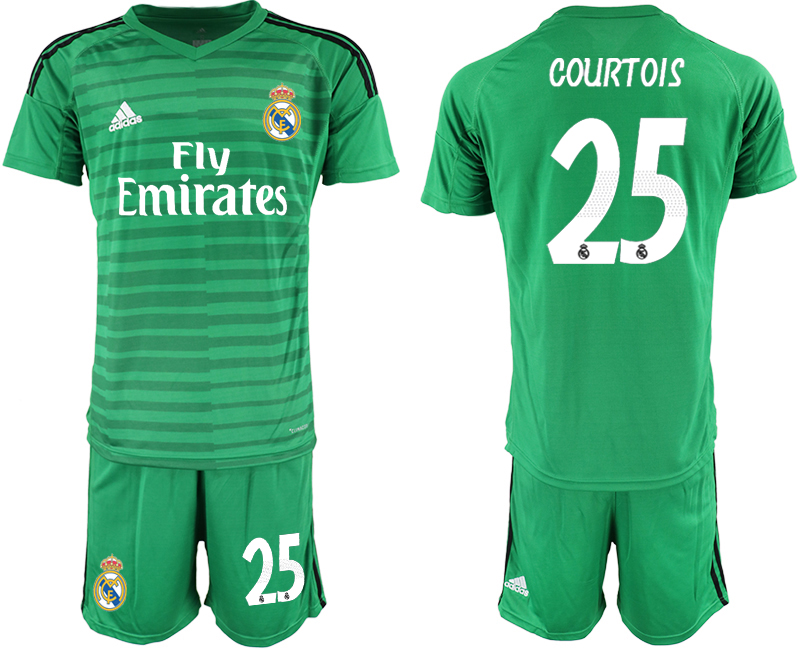 2018-19 Real Madrid 25 COURTOIS Green Goalkeeper Soccer Jersey