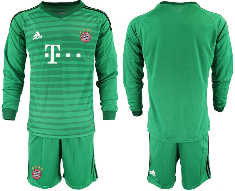 2018-19 Bayern Green Long Sleeve Goalkeeper Soccer Jersey - Click Image to Close