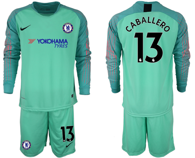 2018-19 Chelsea 13 CABALLERO Green Long Sleeve Goalkeeper Soccer Jersey