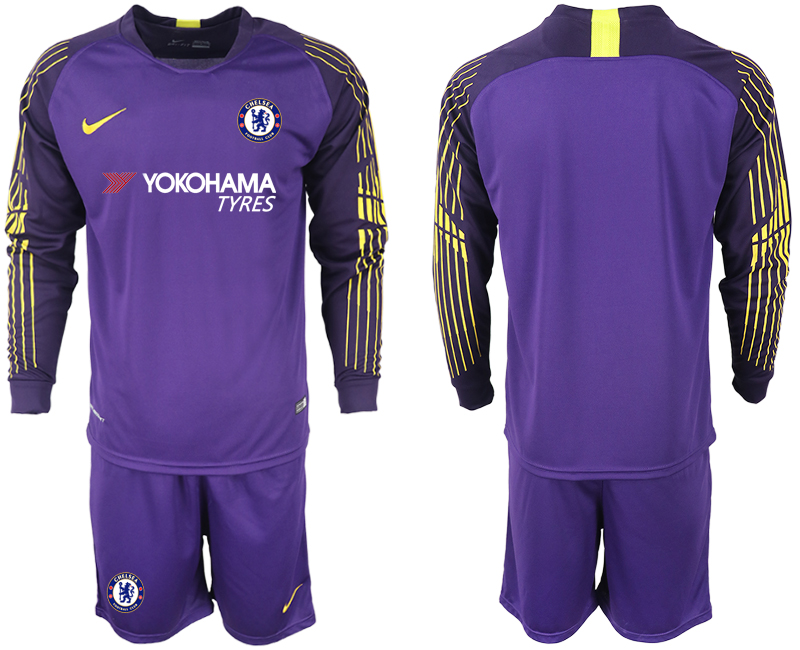 2018-19 Chelsea Purple Long Sleeve Goalkeeper Soccer Jersey