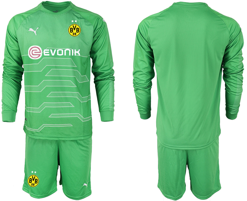 2018-19 Dortmund Green Long Sleeve Goalkeeper Soccer Jersey - Click Image to Close