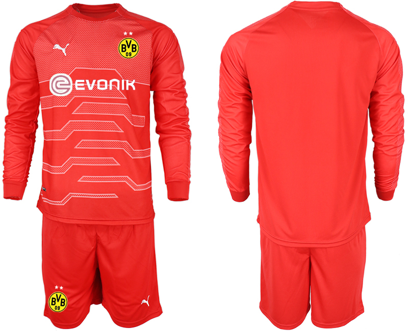 2018-19 Dortmund Red Long Sleeve Goalkeeper Soccer Jersey