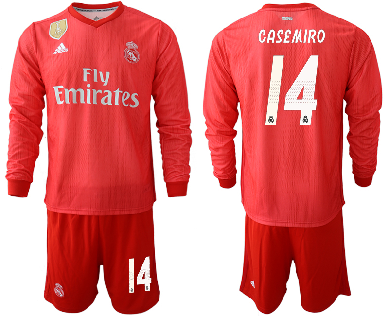 2018-19 Real Madrid 14 CASEMIRO Third Away Long Sleeve Goalkeeper Soccer Jersey - Click Image to Close