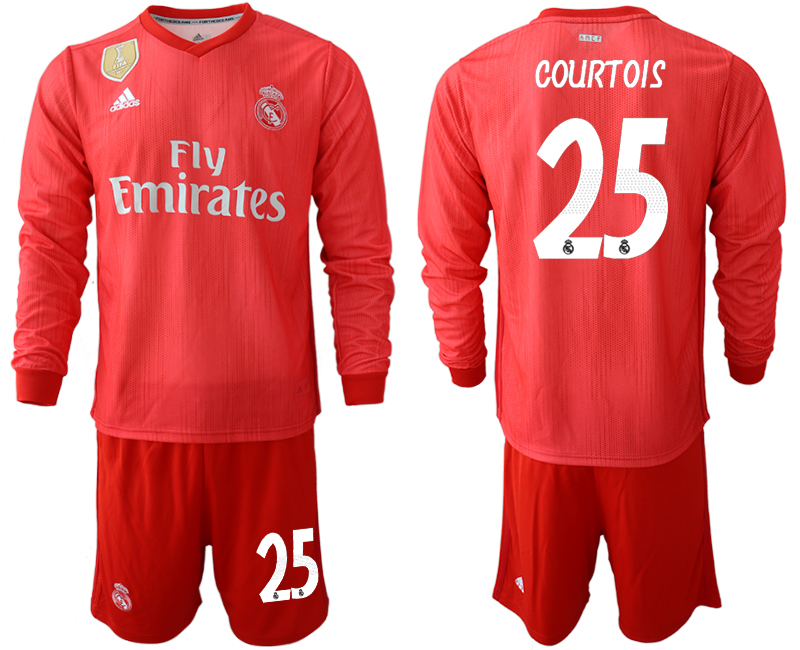 2018-19 Real Madrid 25 COURTOIS Third Away Long Sleeve Goalkeeper Soccer Jersey - Click Image to Close