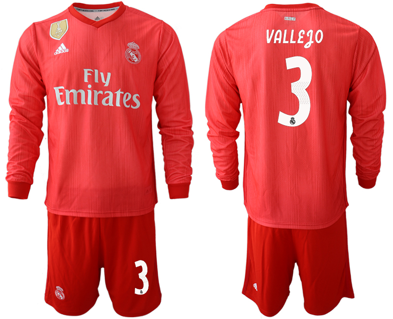 2018-19 Real Madrid 3 VALLEJO Third Away Long Sleeve Goalkeeper Soccer Jersey - Click Image to Close