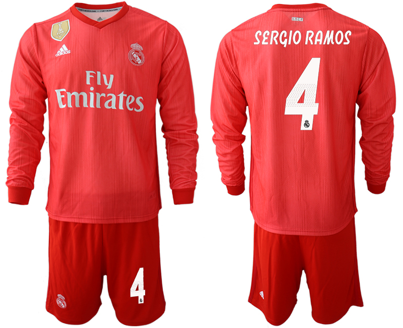 2018-19 Real Madrid 4 SERGIO RAMOS Third Away Long Sleeve Goalkeeper Soccer Jersey - Click Image to Close