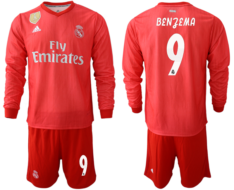 2018-19 Real Madrid 9 BENZEMA Third Away Long Sleeve Goalkeeper Soccer Jersey