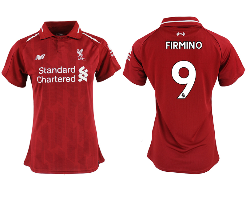 2018-19 Liverpool 9 FIRMINO Home Women Soccer Jersey