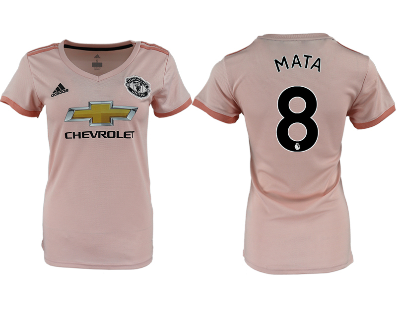 2018-19 Manchester United 8 MATA Away Women Soccer Jersey