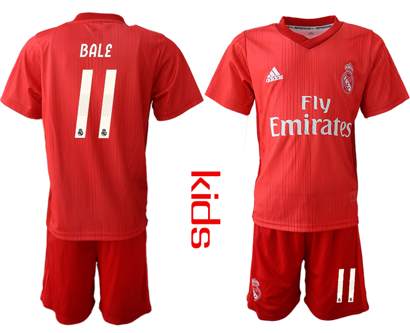 2018-19 Real Madrid 11 BALE Third Away Youth Soccer Jersey