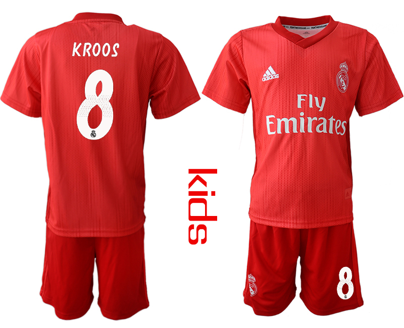 2018-19 Real Madrid 8 KROOS Third Away Youth Soccer Jersey