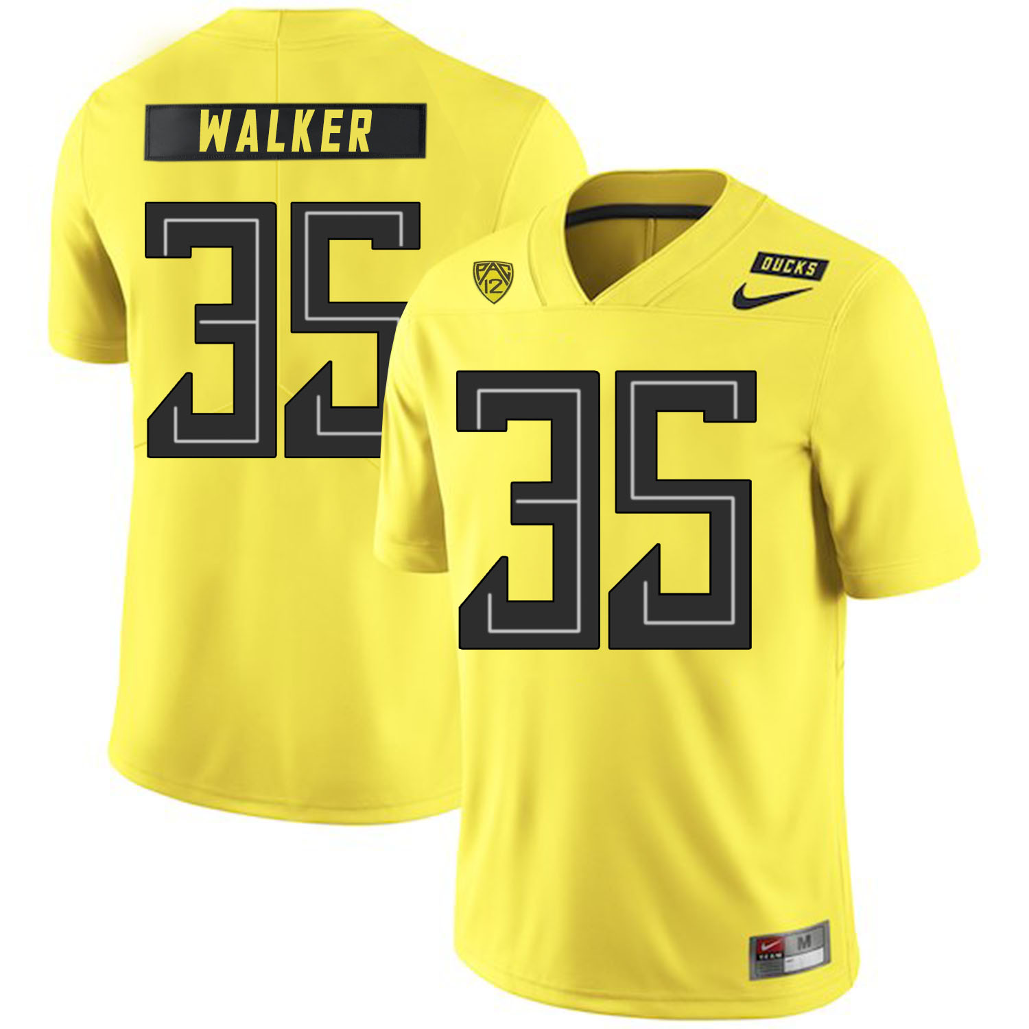 Oregon Ducks 35 Joe Walker Yellow Nike College Football Jersey