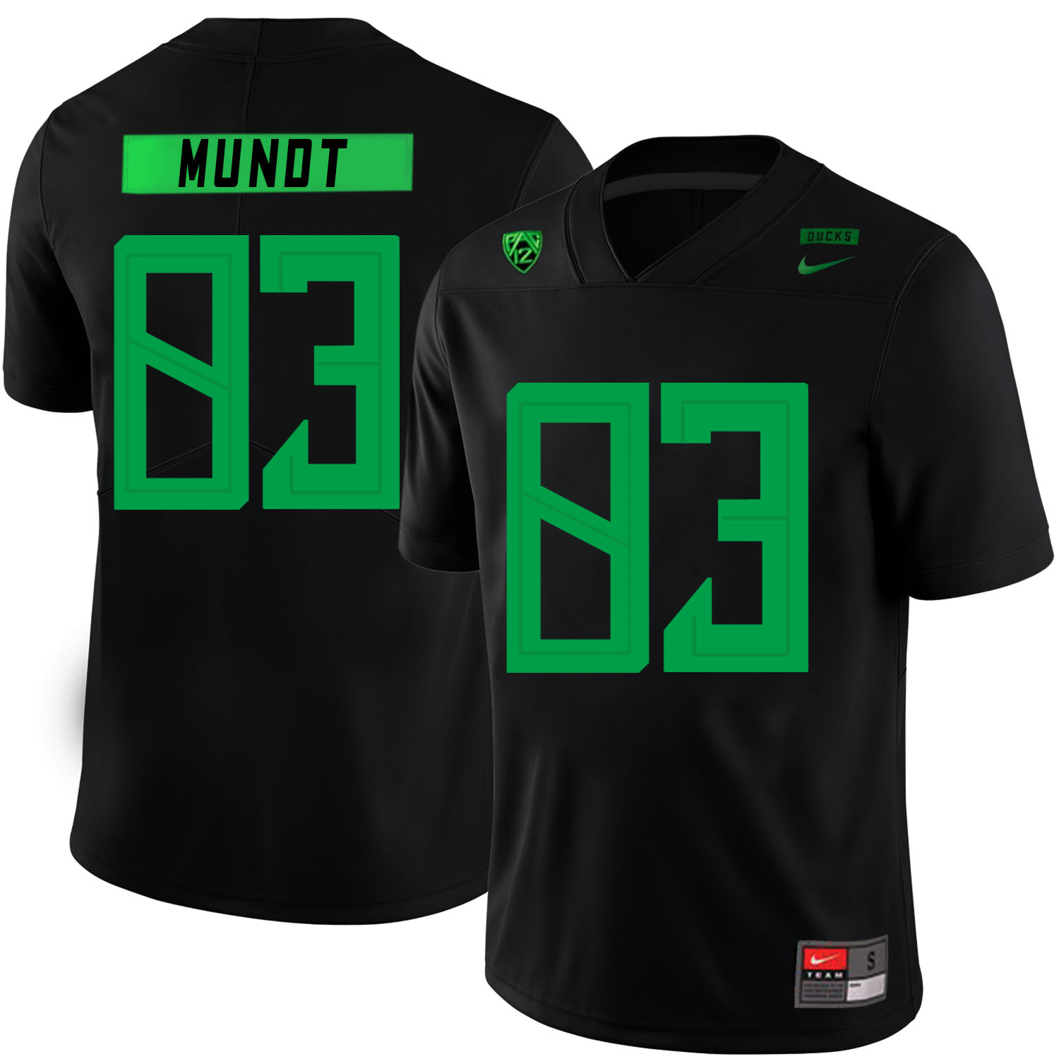 Oregon Ducks 83 Johnny Mundt Black Nike College Football Jersey