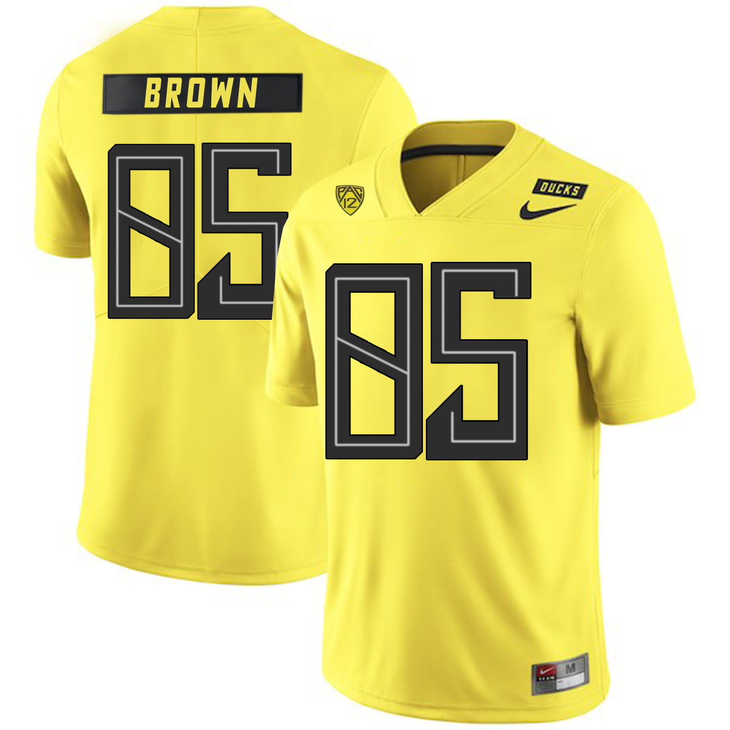 Oregon Ducks 85 Pharaoh Brown Yellow Nike College Football Jersey