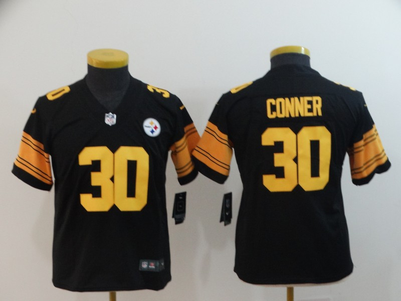 Nike Steelers 30 James Conner Black Youth Color Rush Limited Jersey