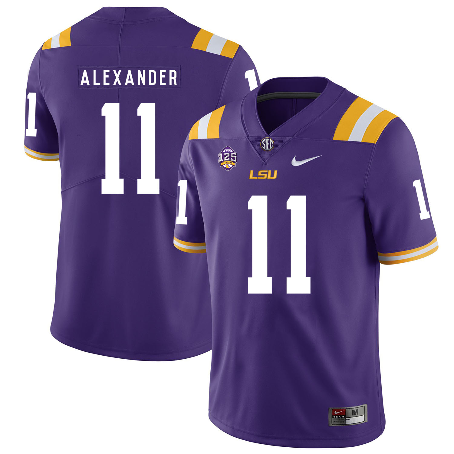 LSU Tigers 11 Terrnce Alexander Purple Nike College Football Jersey - Click Image to Close