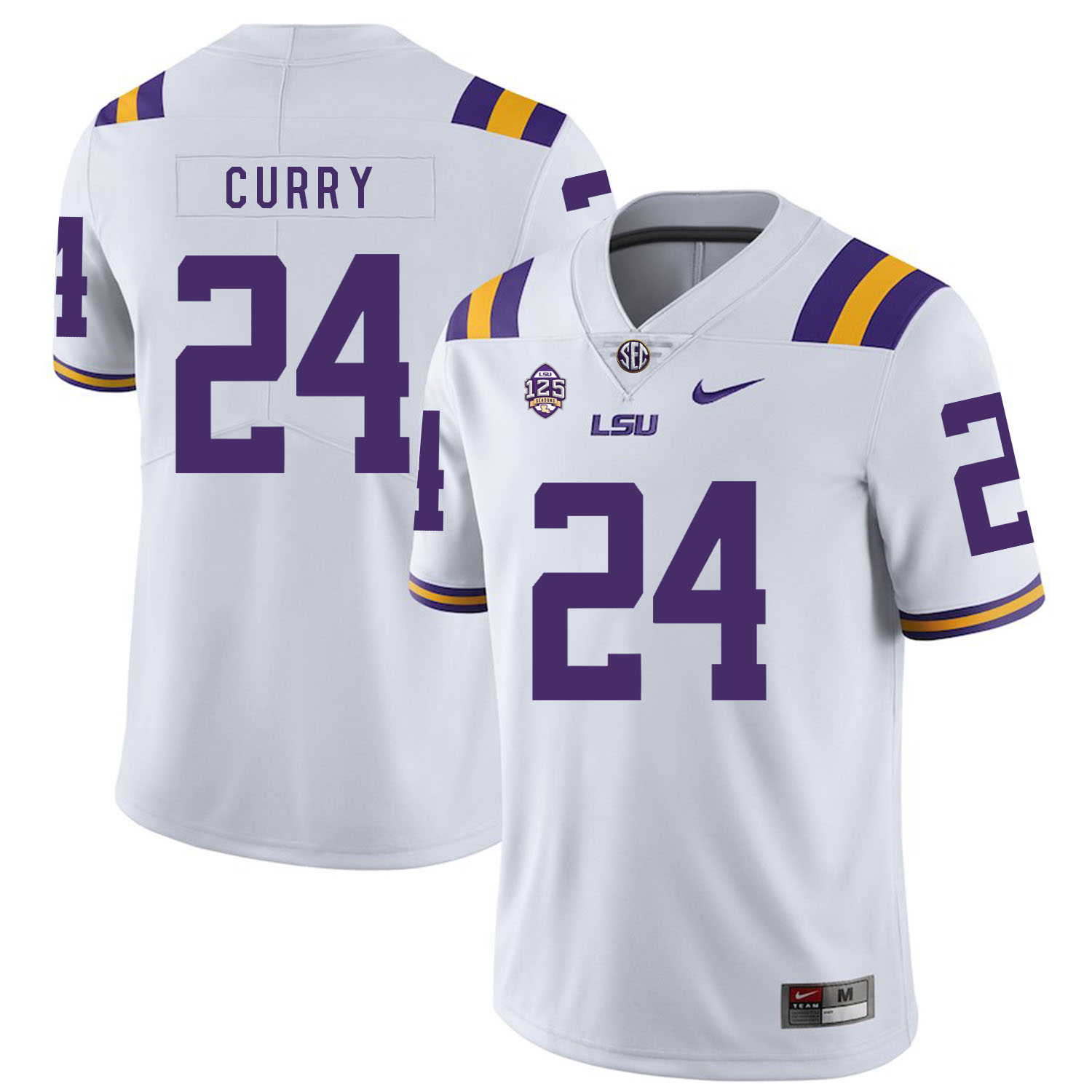 LSU Tigers 24 Chris Curry White Nike College Football Jersey - Click Image to Close