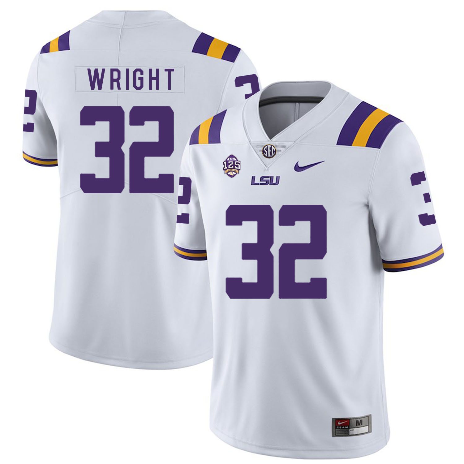 LSU Tigers 32 James Wright White Nike College Football Jersey