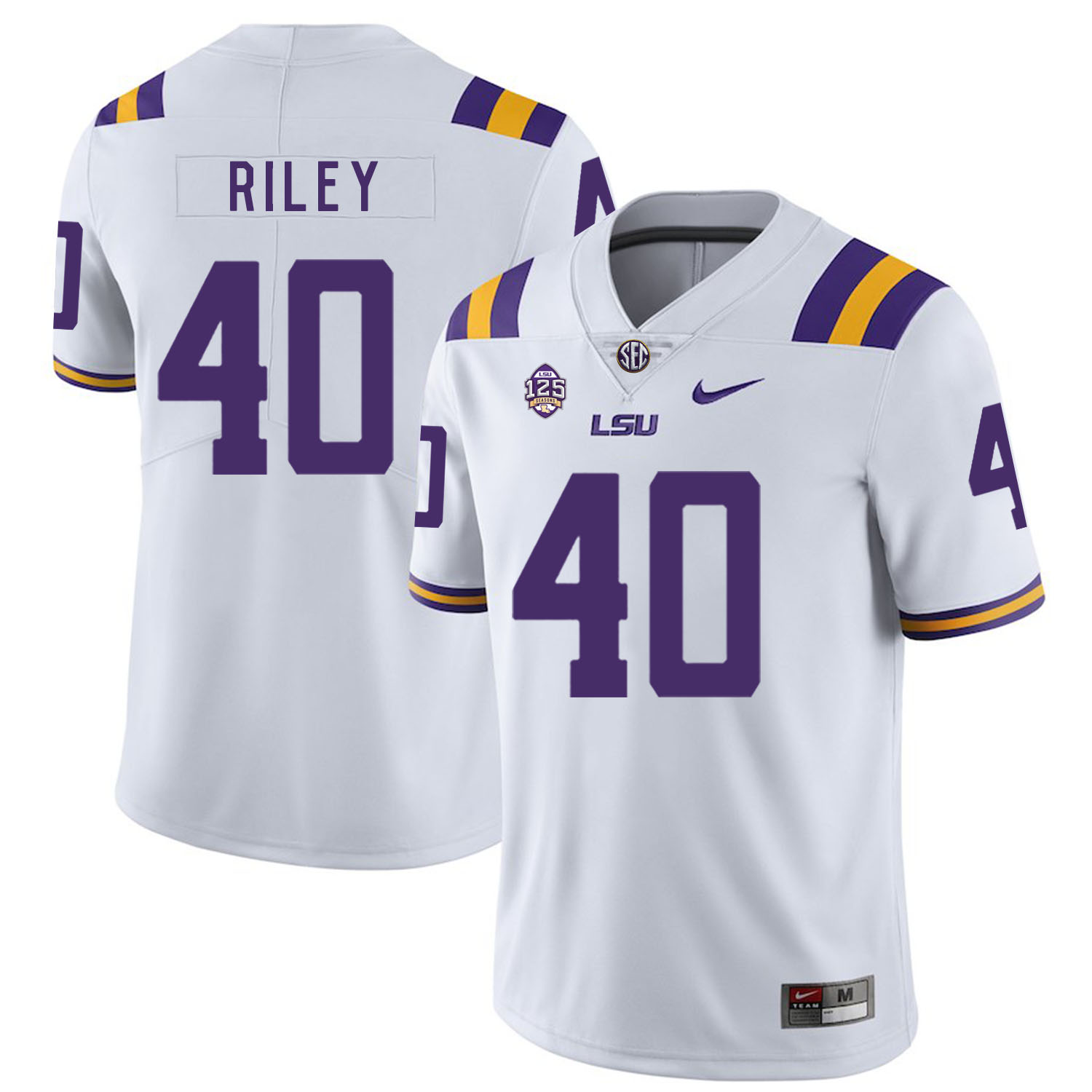 LSU Tigers 40 Duke Riley White Nike College Football Jersey - Click Image to Close