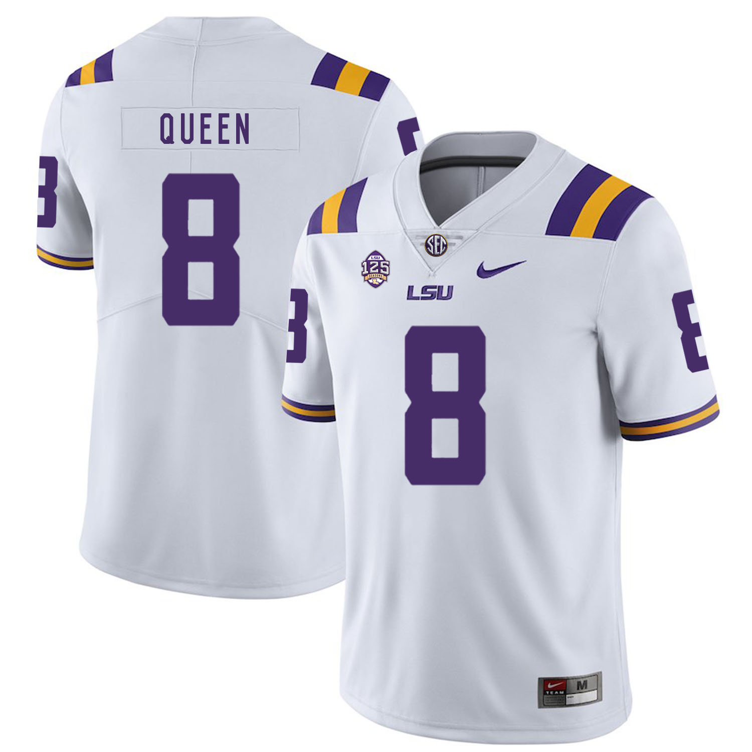 LSU Tigers 8 Patrick Queen White Nike College Football Jersey