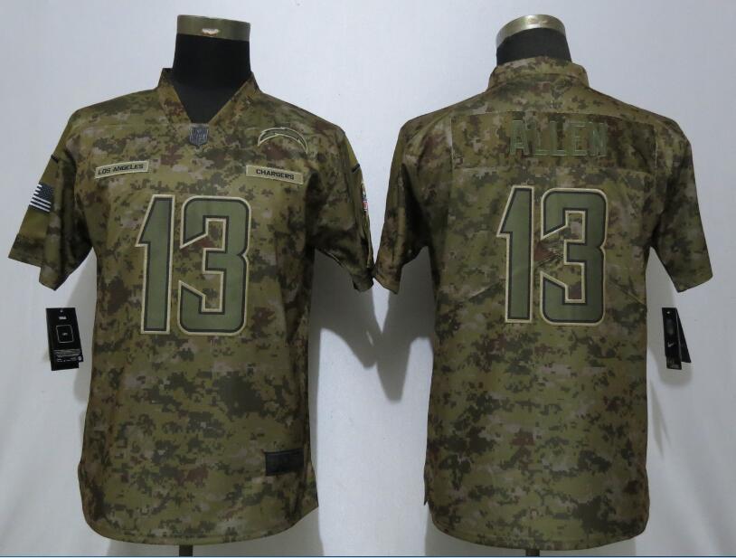 Nike Chargers 13 Keenan Allen Camo Women Salute To Service Limited Jersey