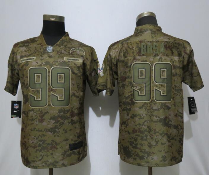 Nike Chargers 99 Joey Bosa Camo Women Salute To Service Limited Jersey