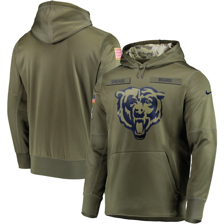 Nike Bears Olive Salute To Service Men's Pullove Hoodie