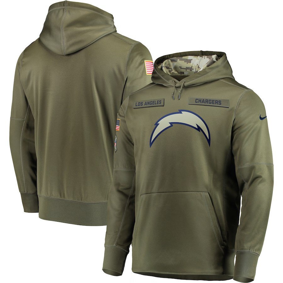 Nike Chargers Olive Salute To Service Men's Pullove Hoodie