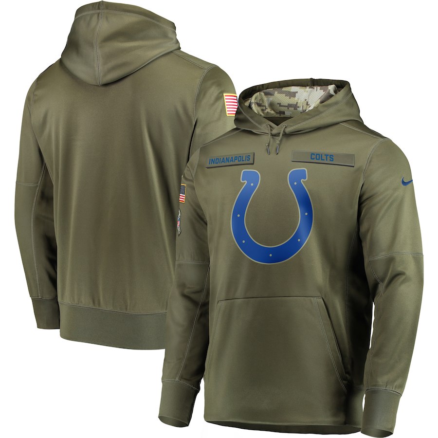 Nike Colts Olive Salute To Service Men's Pullove Hoodie