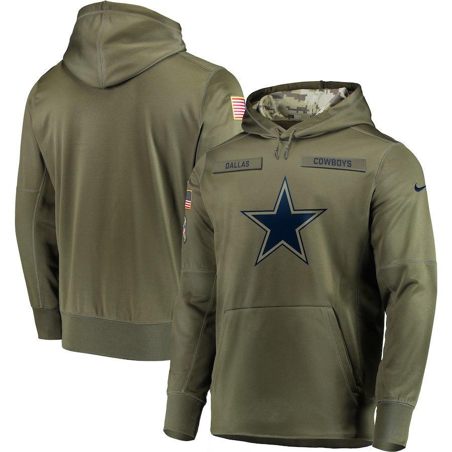 Nike Cowboys Olive Salute To Service Men's Pullove Hoodie
