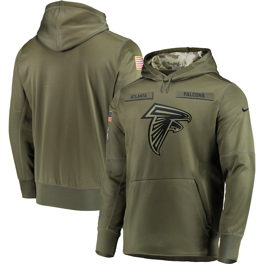 Nike Falcons Olive Salute To Service Men's Pullove Hoodie