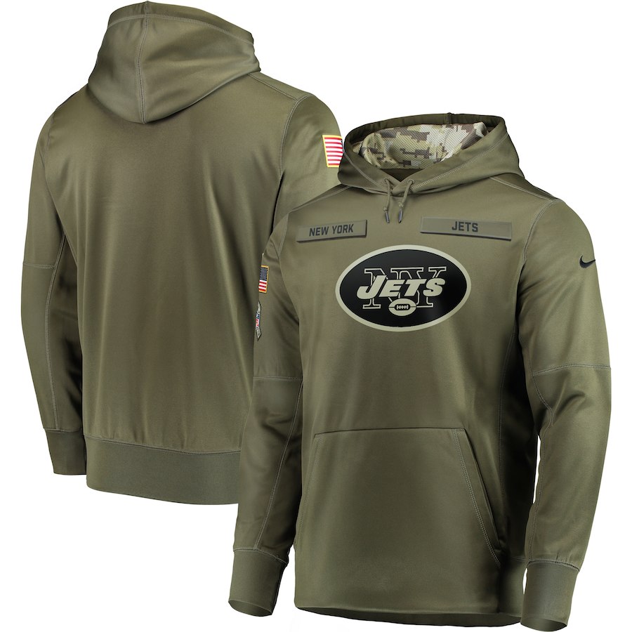 Nike Jets Olive Salute To Service Men's Pullove Hoodie