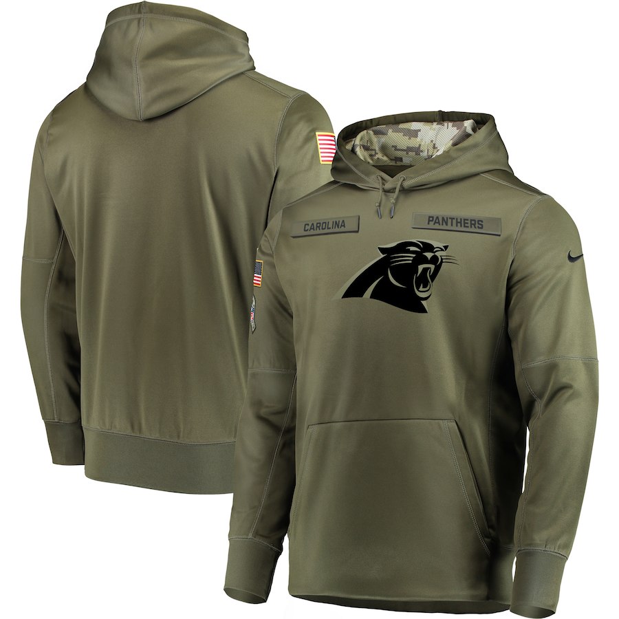 Nike Panthers Olive Salute To Service Men's Pullove Hoodie