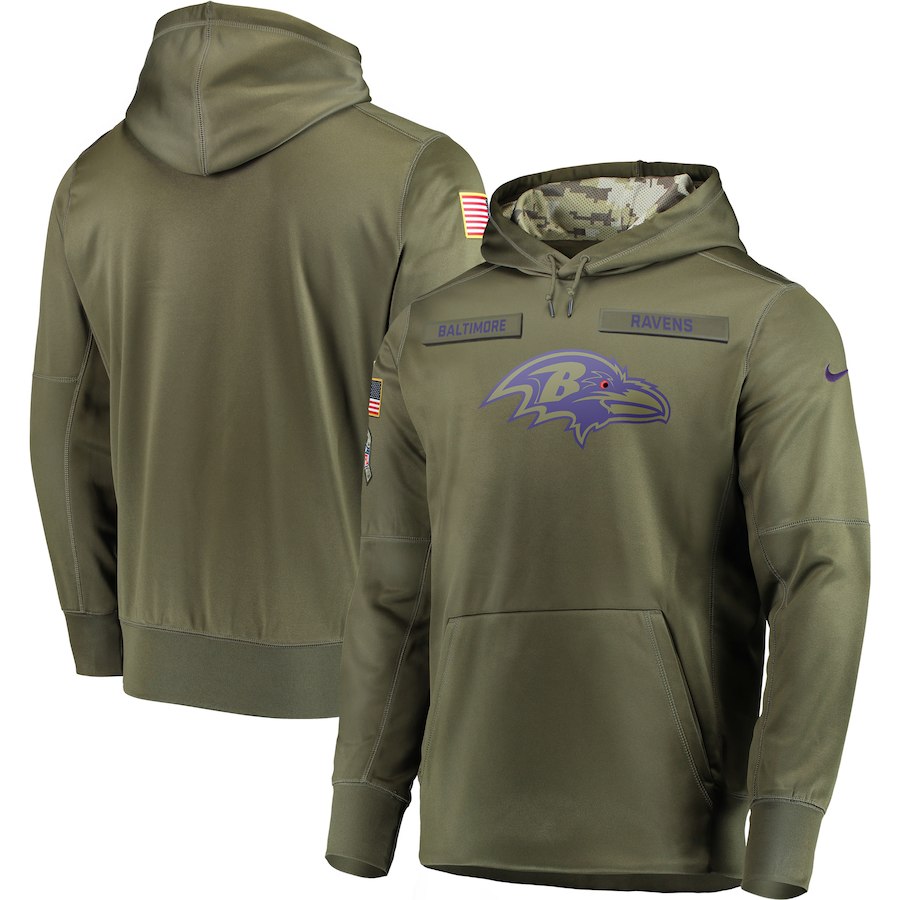 Nike Ravens Olive Salute To Service Men's Pullove Hoodie
