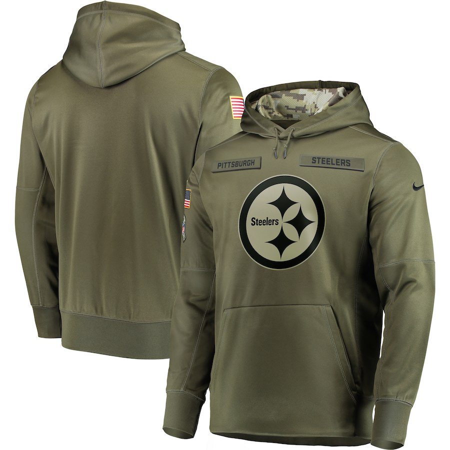 Nike Steelers Olive Salute To Service Men's Pullove Hoodie