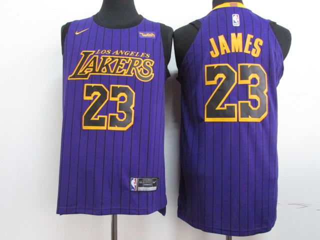 Lakers 23 Lebron James Purple 2018-19 City Edition Nike Authentic Jersey