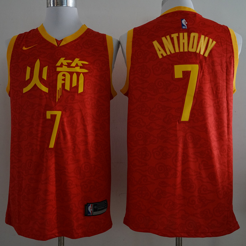 Rockets 7 Carmelo Anthony Red 2018-19 City Edition Nike Swingman Jersey