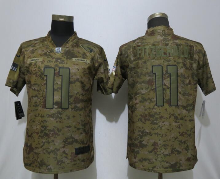 Nike Cardinals 11 Larry Fitzgerald Camo Women Salute To Service Limited Jersey - Click Image to Close