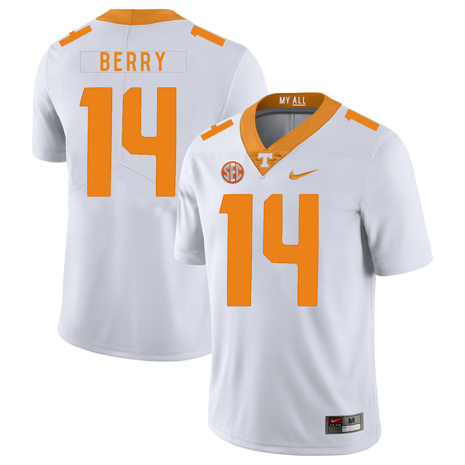 Tennessee Volunteers 14 Eric Berry White Nike College Football Jersey