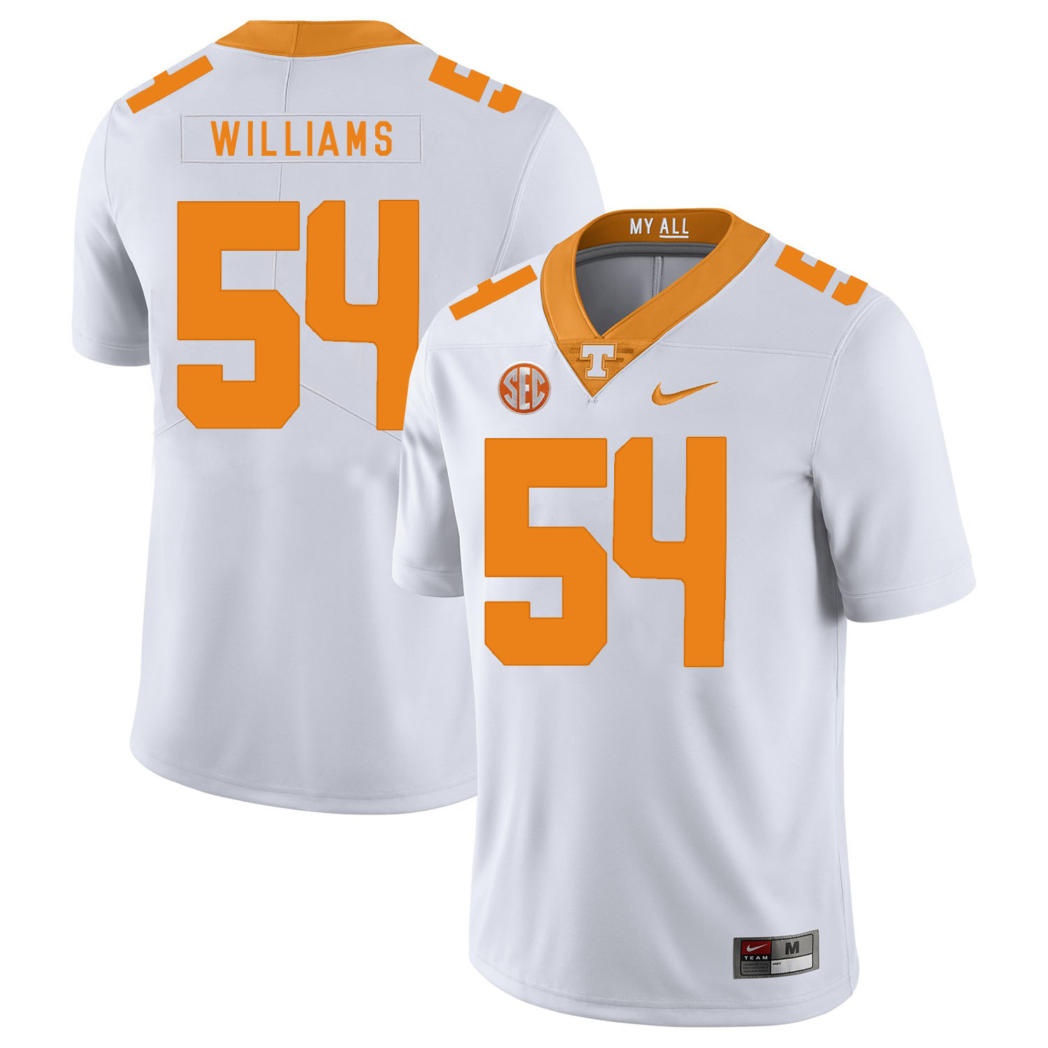 Tennessee Volunteers 54 Jordan Williams White Nike College Football Jersey