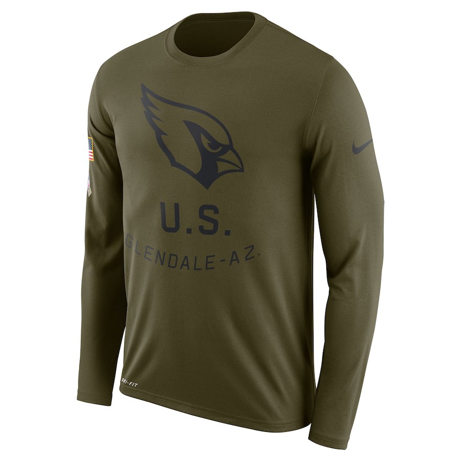 Arizona Cardinals Nike Salute to Service Sideline Legend Performance Long Sleeve T-Shirt Olive