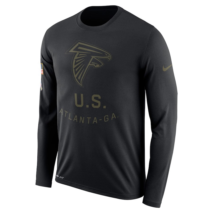 Atlanta Falcons Nike Salute to Service Sideline Legend Performance Long Sleeve T-Shirt Black