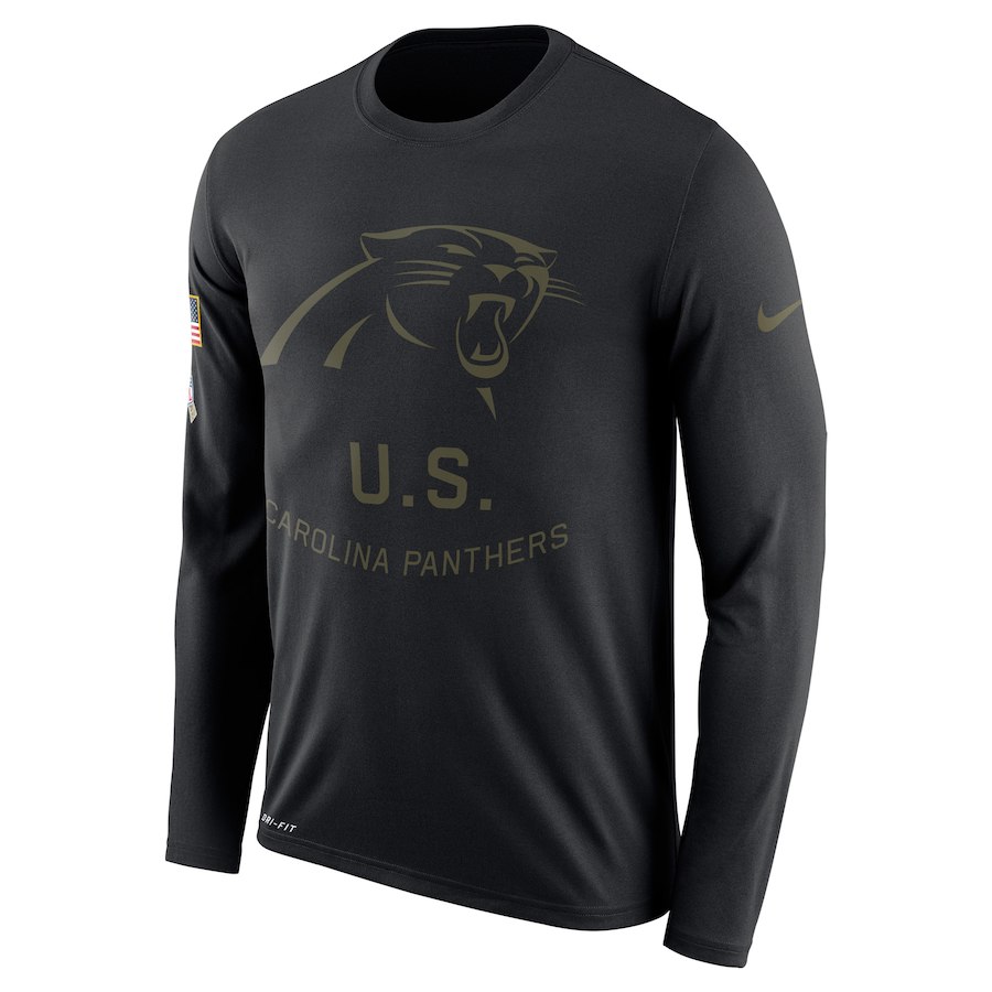 Carolina Panthers Nike Salute to Service Sideline Legend Performance Long Sleeve T-Shirt Black