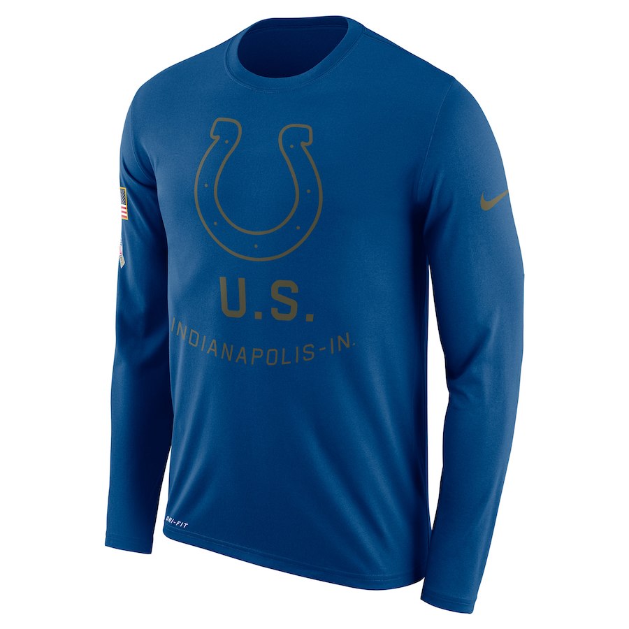 Indianapolis Colts Nike Salute to Service Sideline Legend Performance Long Sleeve T-Shirt Royal