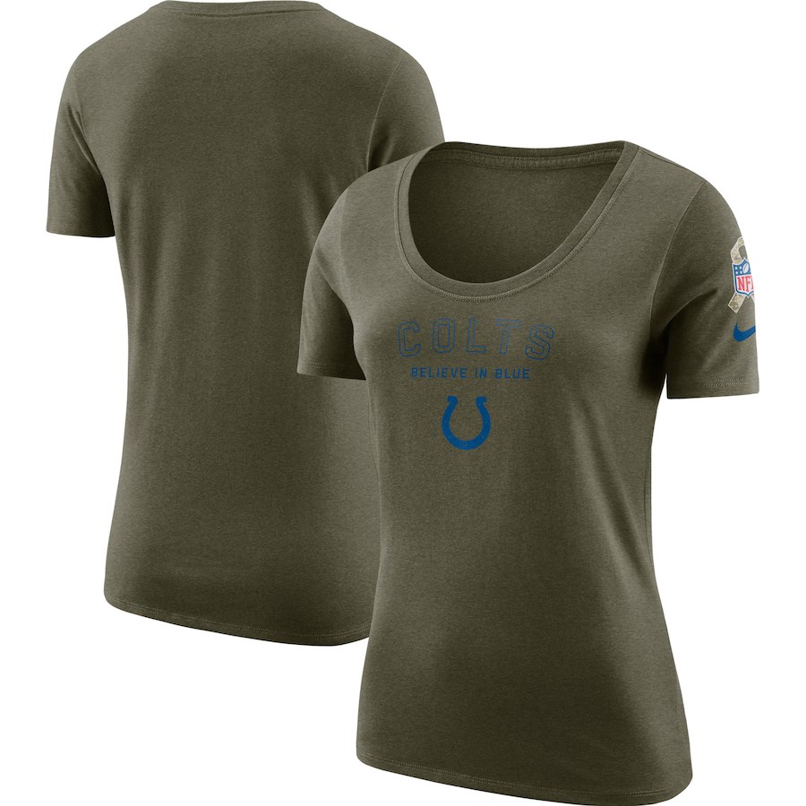 Indianapolis Colts Nike Women's Salute to Service Legend Scoop Neck T-Shirt Olive
