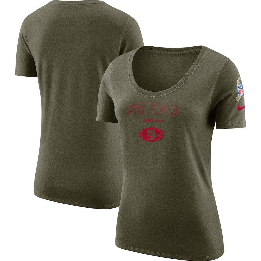 San Francisco 49ers Nike Women's Salute to Service Legend Scoop Neck T-Shirt Olive