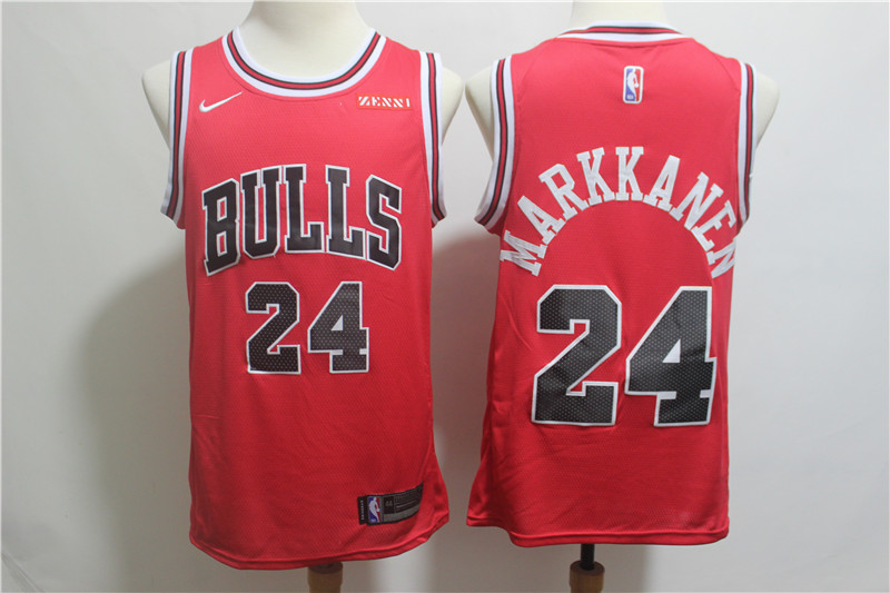Bulls 24 Lauri Markkanen Red Nike Swingman Jersey