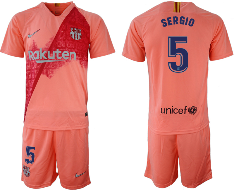2018-19 Barcelona 5 SERGIO Third Away Soccer Jersey