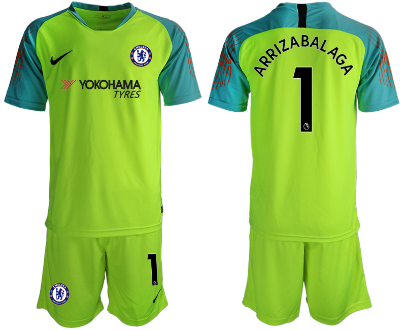 2018-19 Chelsea Fluorescent 1 ARRIZABALAGA Green Goalkeeper Soccer Jersey