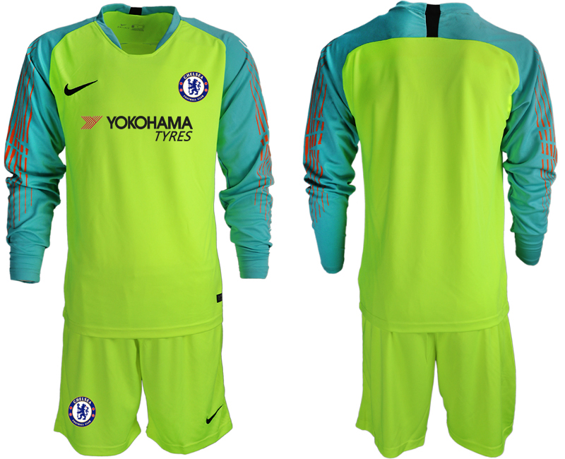 2018-19 Chelsea Fluorescent Green Long Sleeve Goalkeeper Soccer Jersey